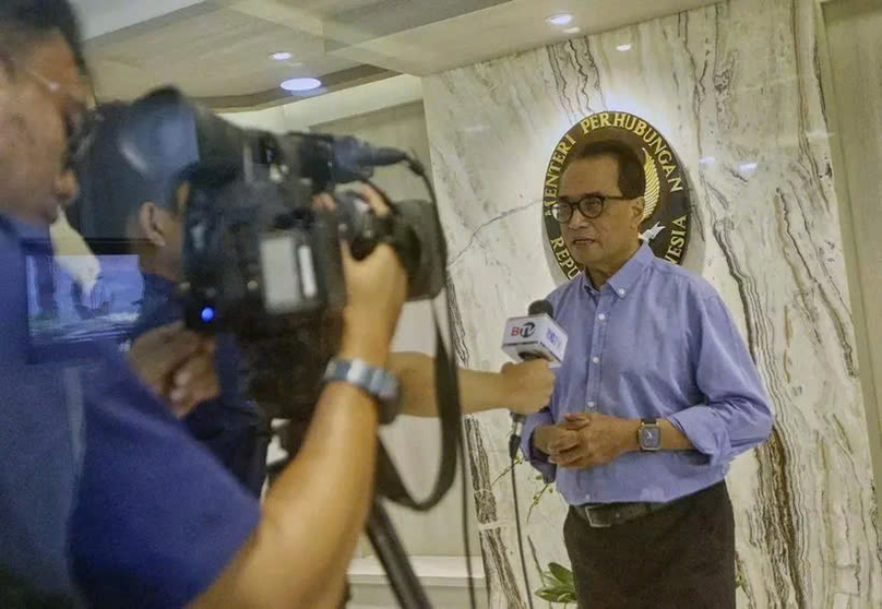 Indonesian Transportation Minister Budi Karya Sumadi speaks to BTV after hosting a visit from B-Universe's top brass at his Jakarta office on September 3, 2024. Photo courtesy of jakartaglobe.id.