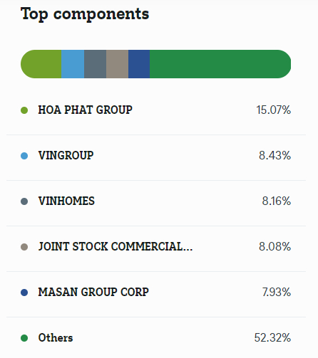  The top components of the FTSE Vietnam ETF as of September 5, 2024. Chart by DWS.