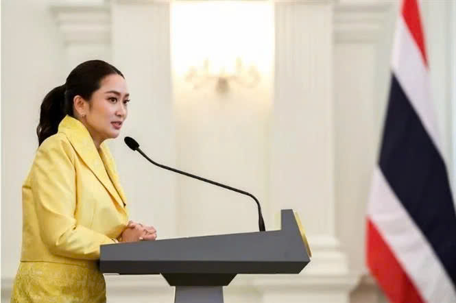 Thailand's Prime Minister Paetongtarn Shinawatra speaks at a press conference after a special cabinet meeting on September 7, 2024. Photo courtesy of Reuters.