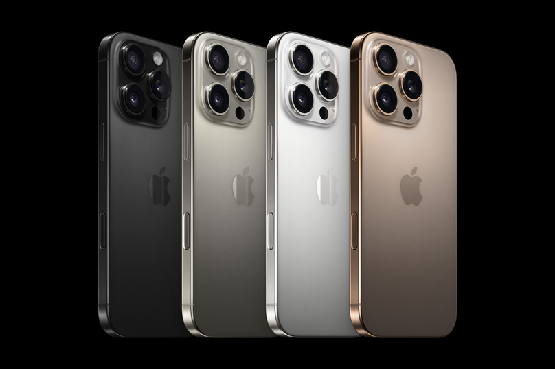 iPhone 16 Pro and iPhone 16 Pro Max are available in four colors. Photo courtesy of Apple.