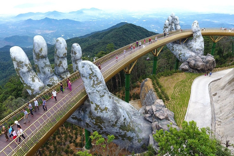 Golden Bridge in Danang city, central Vietnam. Photo courtesy of House Rental Danang.