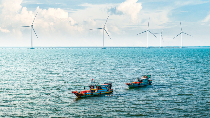 A near shore wind power project in Soc Trang province, Mekong Delta, southern Vietnam. Photo courtesy of Giao Thong (Transport) newspaper.