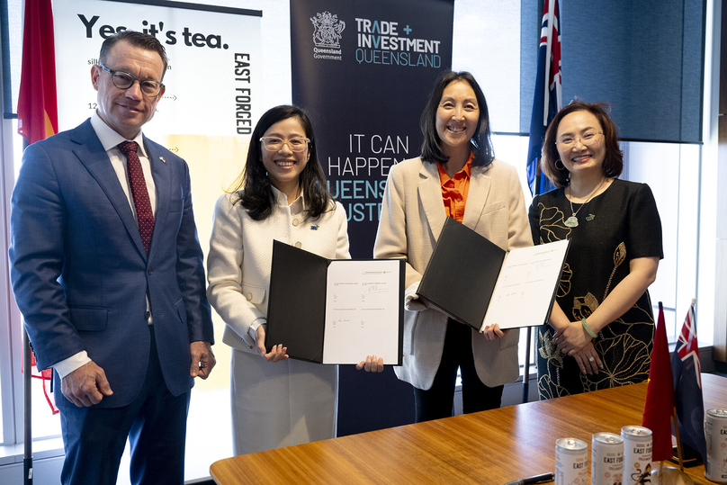 From left to right: Justin McGowan GAICD, CEO of Trade and Investment Queensland; Duyen Doan, CEO of Global Mind Australia; Kym Cooper, founder of East Forged; Dang Huynh Uc My, chairlady of TTC AgriS. Photo courtesy of Global Mind Australia.