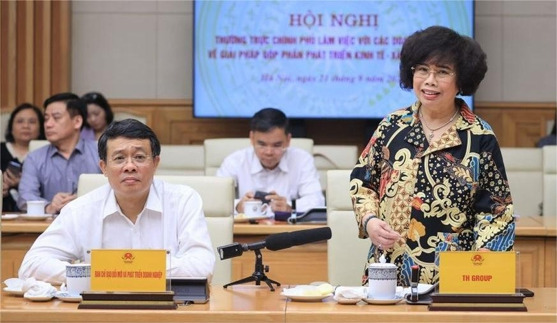 Thai Huong, founder and chairwoman of the TH Group Strategy Council. Photo courtesy of the government's news portal.