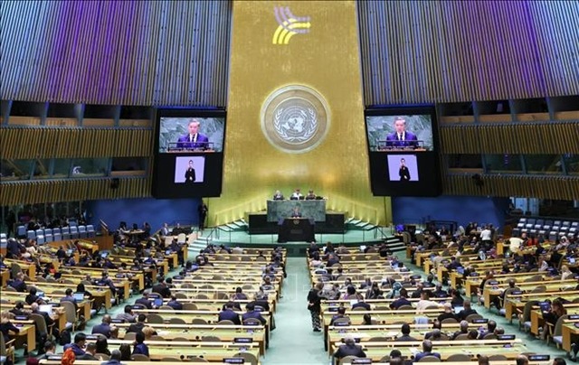 Party General Secretary and State President To Lam speaks at the UN Summit of the Future. Photo courtesy of Vietnam News Agency.