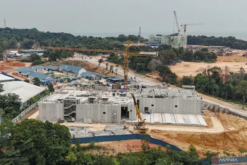 An aerial photo shows a data center construction project in the Nongsa Special Economic Zone (KEK) in Batam, Riau Islands, Indonesia. Photo courtsy of en.antaranews.com.