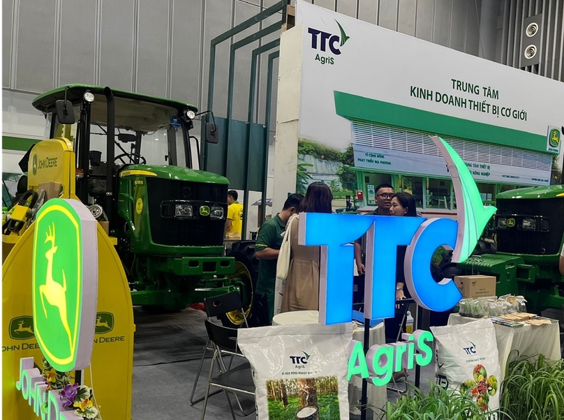 A display of  TTC AgriS products. Photo coutersy by The Investor/Khai Duy.