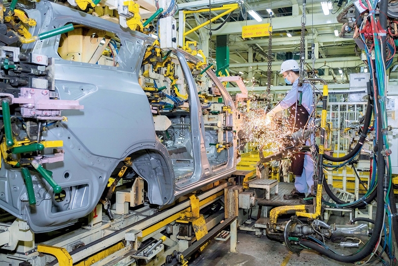 A production line of Toyota Vietnam in Vinh Phuc province, northern Vietnam. Photo courtesy of Vinh Phuc newspaper.