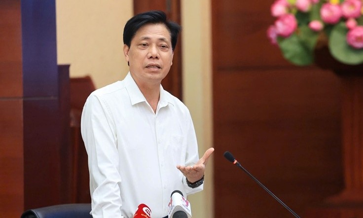 Nguyen Ngoc Dong, former Minister of Transport, speaks at a press meeting on the North-South high-speed railway project in Hanoi, October 1, 2024. Photo courtesy of Dang Cong San (Communist Party) newspaper.