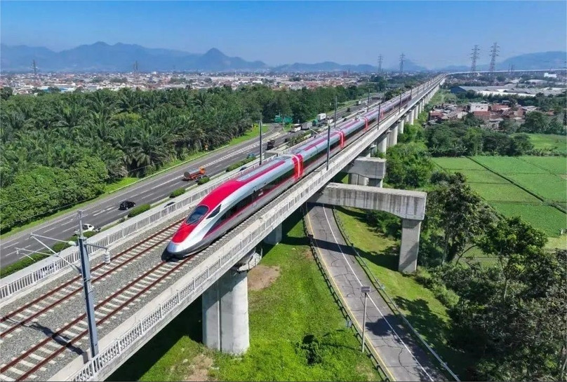 CRRC-made train on Jakarta-Bandung high-speed railway. Photo courtesy of CRRC.