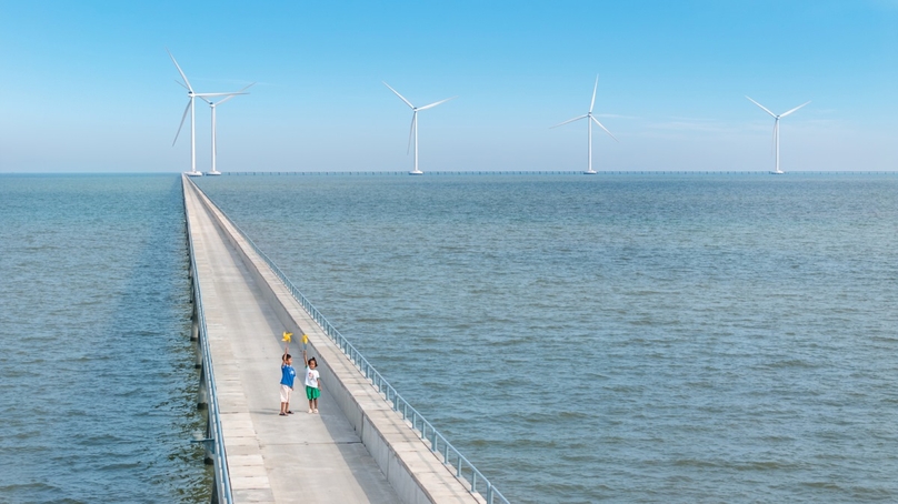 A nearshore wind power project in Soc Trang province, Mekong Delta, southern Vietnam. Photo courtesy of Xuan Cau Holdings.