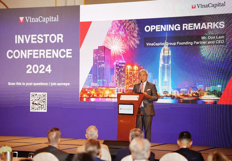 Don Lam, VinaCapital Group founding partner and CEO, speaks at the Investor Conference in Ho Chi Minh City, October 8, 2024. Photo courtesy of VinaCapital.