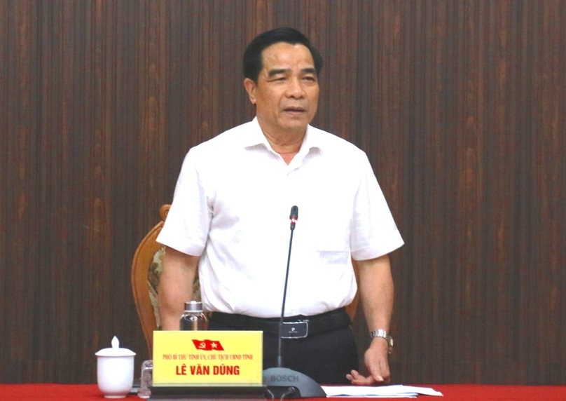 Le Van Dung, Chairman of Quang Nam's provincial People’s Committee, addresses a meeting with foreign-invested companies, October 17, 2024. Photo by The Investor/Thanh Van. 