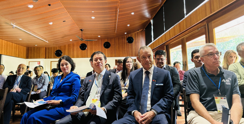 Nguyen Viet Quang (left, second, front row), vice chairman and CEO of Vingroup, attends the Vietnam-Australia Business Roundtable in Darwin, Australia, October 19, 2024. Photo by The Investor/Phong Cam.