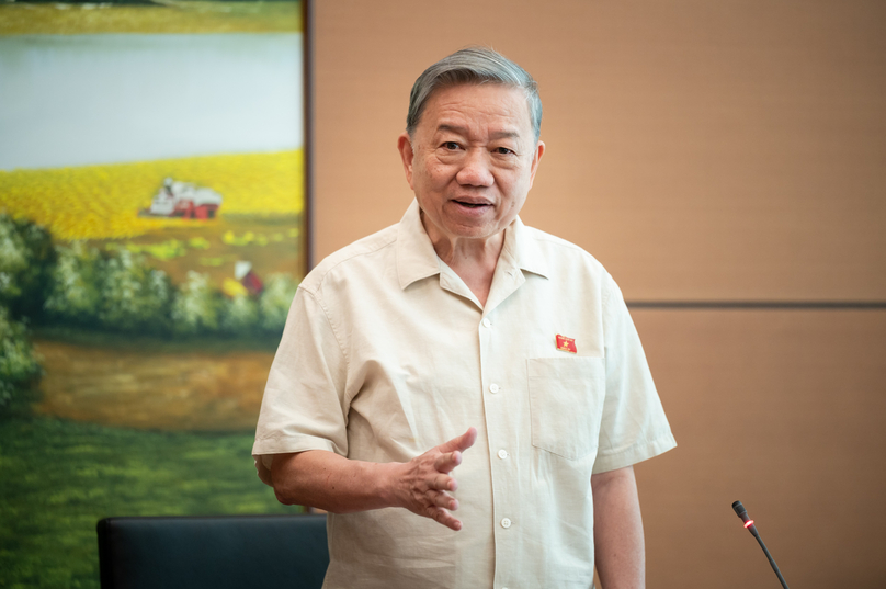 Party General Secretary To Lam speaks at the National Assembly, October 26, 2024. Photo courtesy of the parliament.