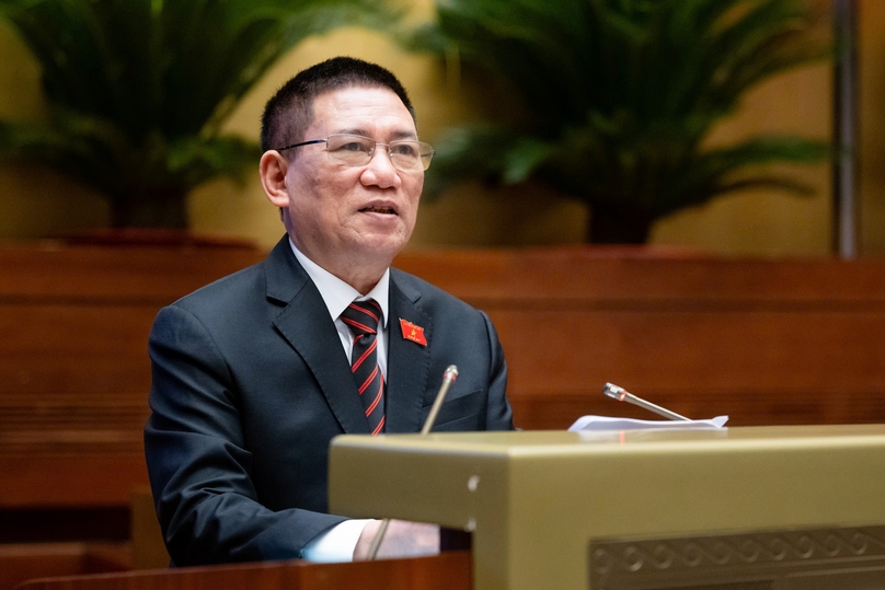 Deputy Prime Minister and Minister of Finance Ho Duc Phoc at a National Assembly session on October 29, 2024. Photo courtesy of the National Assembly's portal.