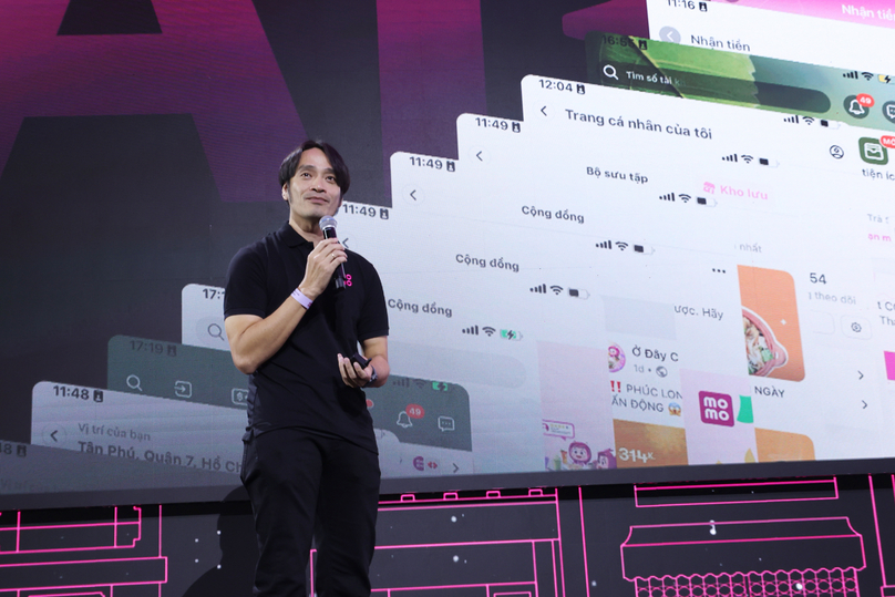 Thai Tri Hung, senior deputy general director and chief technology officer of MoMo, speaks at an event announcing MoMo’s brand positioning shift from an e-wallet to a 'financial assistant with AI” in Ho Chi Minh City, October 29, 2024. Photo courtesy of MoMo.