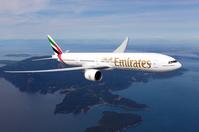 Emirates' Boeing-777-300E airplane. Photo courtesy of Emirates.