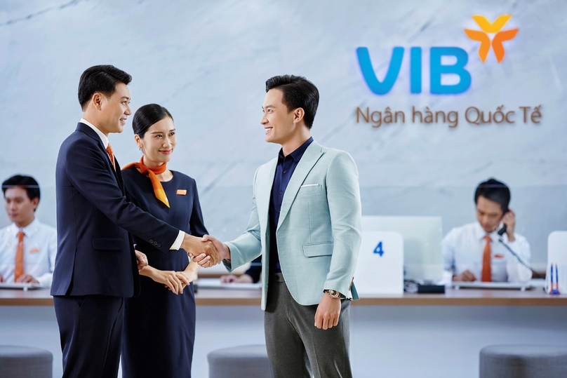 A customer at an VIB office. Photo courtesy of the bank.