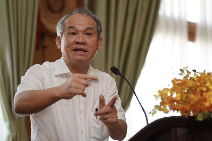 Doan Nguyen Duc, chairman of Hoang Anh Gia Lai JSC (HAGL), speaks at the signing ceremony for a strategic cooperation agreement to distribute his group's agricultural products through the Kingfoodmart supermarket chain, Ho Chi Minh City, November 2, 2024. Photo courtesy of HAGL.