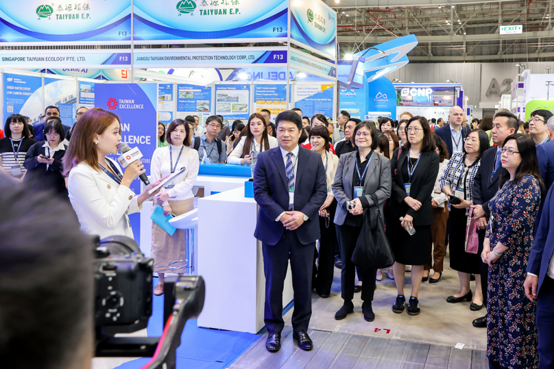 A Taiwanese company introduces its products at the Vietwater 2024 exhibition held in Ho Chi Minh City, November 8, 2024. Photo courtesy of Vietwater 2024 exhibition.