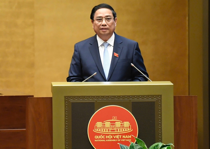 PM Pham Minh Chinh addresses a National Assembly session on November 12, 2024. Photo courtesy of the government’s news portal.