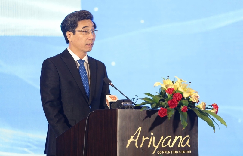 Tran Chi Cuong, Vice Chairman of the Danang People's Committee, addresses a conference on the Danang FTZ in Danang, November 14, 2024. Photo by The Investor/Thanh Van. 