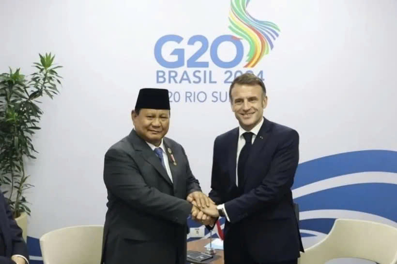 President Prabowo Subianto (left) and French President Emmanuel Macron. Photo courtesy of Antara.