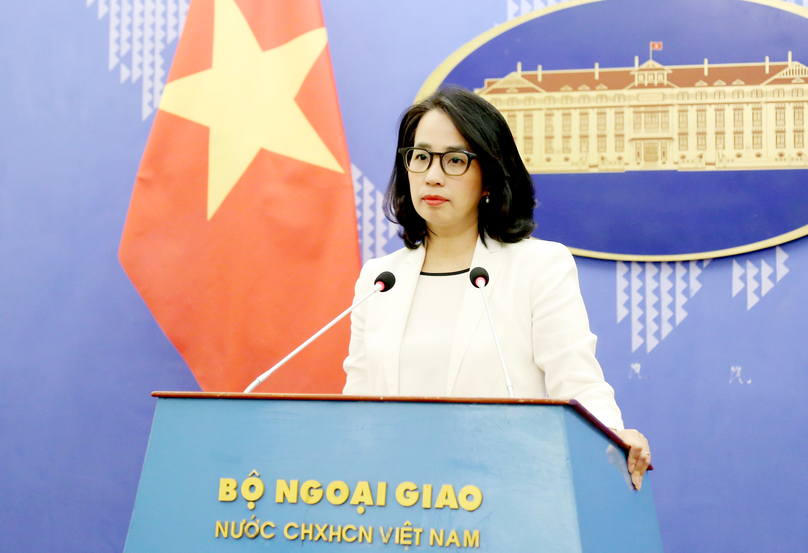 Spokesperson of the Ministry of Foreign Affairs Pham Thu Hang at a regular press conference in Hanoi on November 21, 2024. Photo courtesy of the ministry.