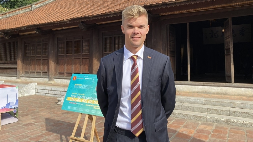 Charge d' Affairs Lasse Pedersen Hjortshoj of the Danish Embassy in Vietnam. Photo by The Investor/Tri Duc.