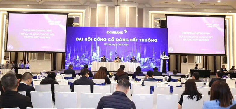  The extraordinary general meeting (EGM) of private lender Eximbank on November 28, 2024. Photo courtesy of VietnamPlus.