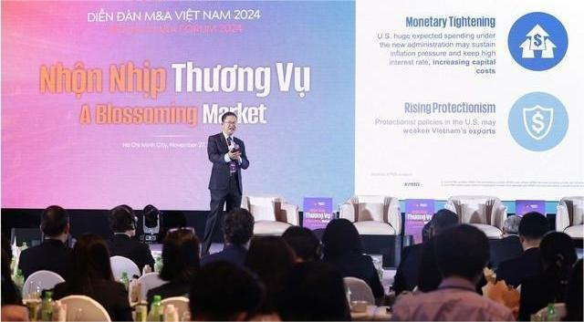 Nguyen Cong Ai, a partner at KPMG Vietnam, speaks at an M&A Vietnam forum held on November 27, 2024 in Ho Chi Minh City. Photo courtesy of the forum.