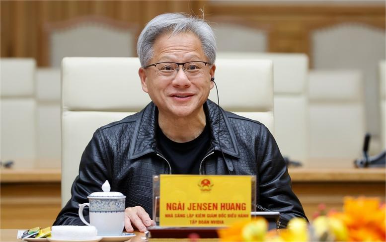 Nvidia's president and CEO Jensen Huang in Hanoi, December 5, 2024. Photo courtesy of the government's news portal.