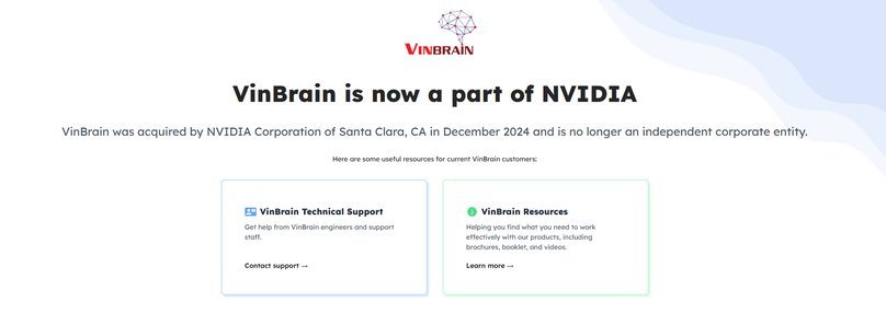 The interface of VinBrain as of the morning of December 6, 2024. Photo courtesy of VinBrain.