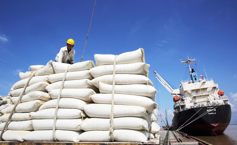 Bags of Vietnamese rice for export. Photo courtesy of the government's news portal.