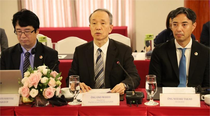 Ono Masuo, consul general of Japan in Ho Chi Minh City, speaks at a dialogue between the city's leaders and Japanese companies on December 9, 2024. Photo courtesy of the event's organizers.