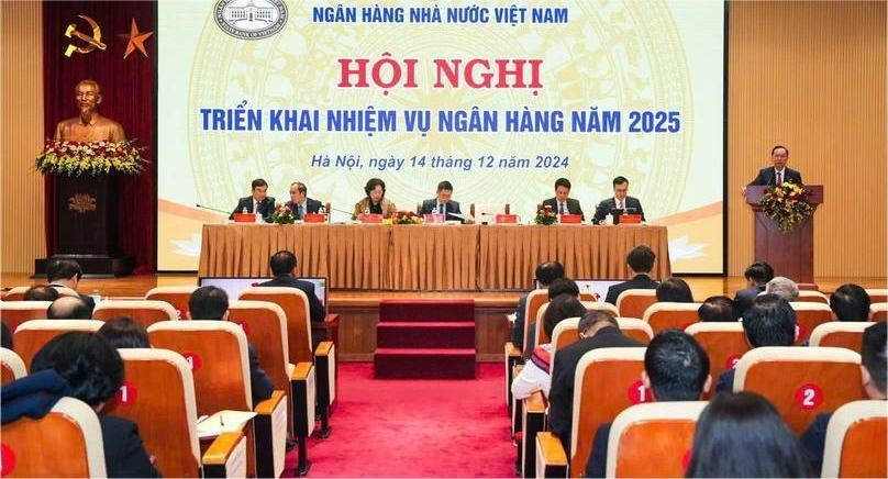 Conference to outline the Vietnamese banking sector's tasks for 2025 in Hanoi, December 14, 2024. Photo courtesy of State Bank of Vietnam.