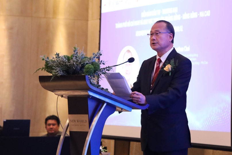 Sunwah Group chairman Jonathan Choi speaks at the Ho Chi Minh City and Guangdong-Hong Kong-Macao Greater Bay Area Investment & Business Forum in HCMC, December 17, 2024. Photo courtesy of ITPC.