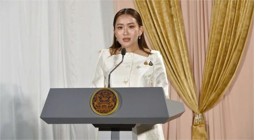 Thai Prime Minister Paetongtarn Shinawatra speaks at a press conference on August 18, 2024. Photo courteys of Xinhua.