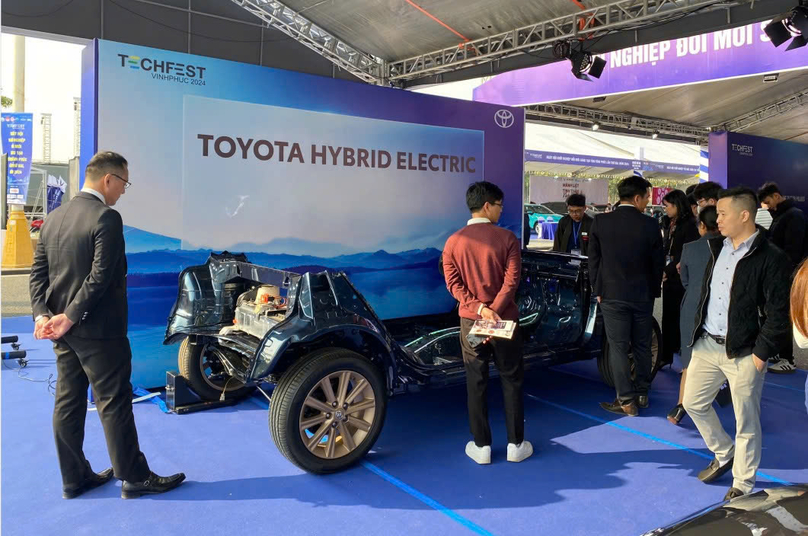 Toyota Vietnam’s display area at Tech Fest Vinh Phuc 2024. Photo courtesy of Toyota Vietnam.