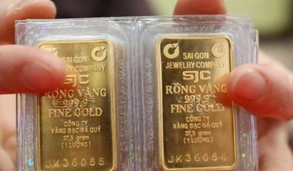 SJC gold bars. Photo courtesy of the government's news portal.