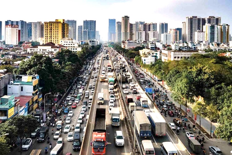 A crowded street in Hanoi. Photo courtesy of Lao Dong (Labor) newspaper.