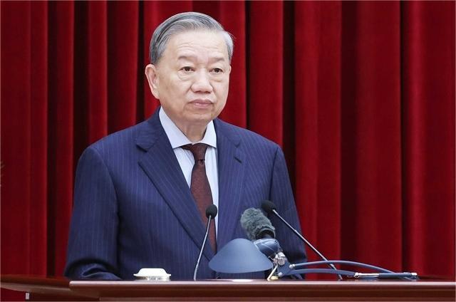 Party General Secretary To Lam addresses the Party Central Committee. Photo courtesy of Vietnam News Agency.