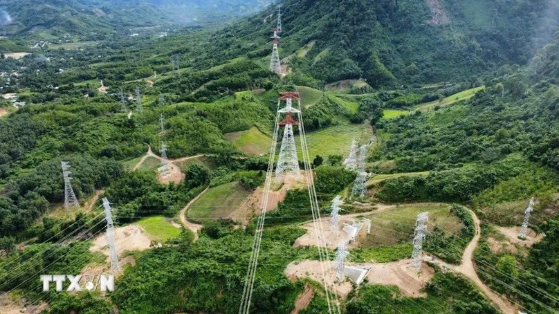 The Vietnamese section of the Monsoon-Thanh My 500kV transmission line project. Photo courtesy of VNA.