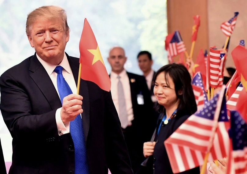 U.S. President Donald Trump during a working to in Vietnam in February 2019. Photo courtesy of znews.vn.