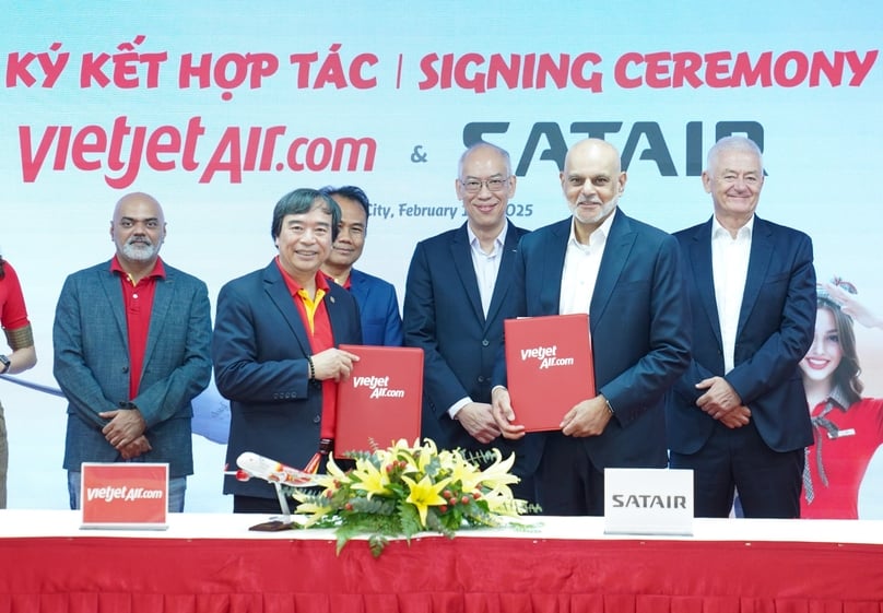 At the signing ceremony for Vietjet-Satair cooperation in HCMC, February 18, 2025. Photo courtesy of the airline.