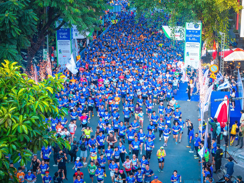 At the first Standard Chartered Hanoi Heritage Marathon 2024. Photo courtesy of the organizers.