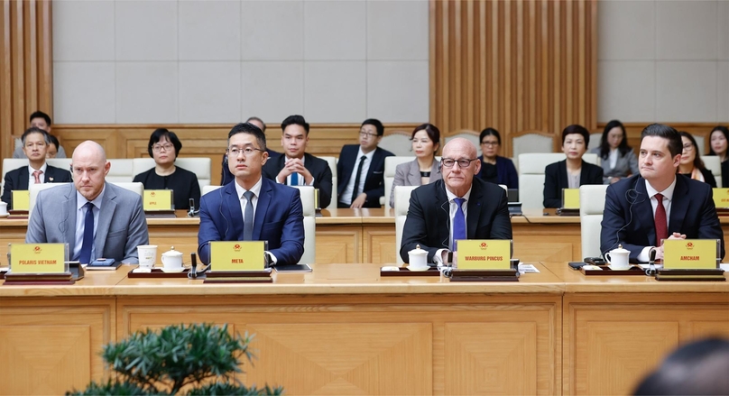 American corporate leaders at a forum chaired by Prime Minister Pham Minh Chinh in Hanoi, March 1, 2025. Photo courtesy of the Vietnamese government's news portal.