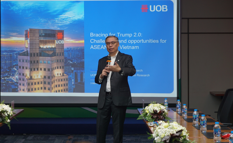 Suan Teck Kin, executive director, head of global markets and economic research at UOB Group, speaks at the 'Vietnam's future economy, opportunities and challenges' seminar in Ho Chi Minh City, March 4, 2025. Photo by The Investor/Lan Do.