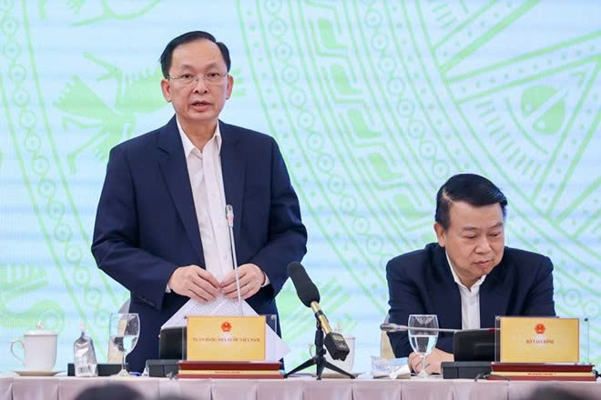 Deputy Governor of the State Bank of Vietnam (SBV) Dao Minh Tu speaks at the government’s monthly press meeting in Hanoi on March 5, 2025. Photo courtesy of the government's news portal.